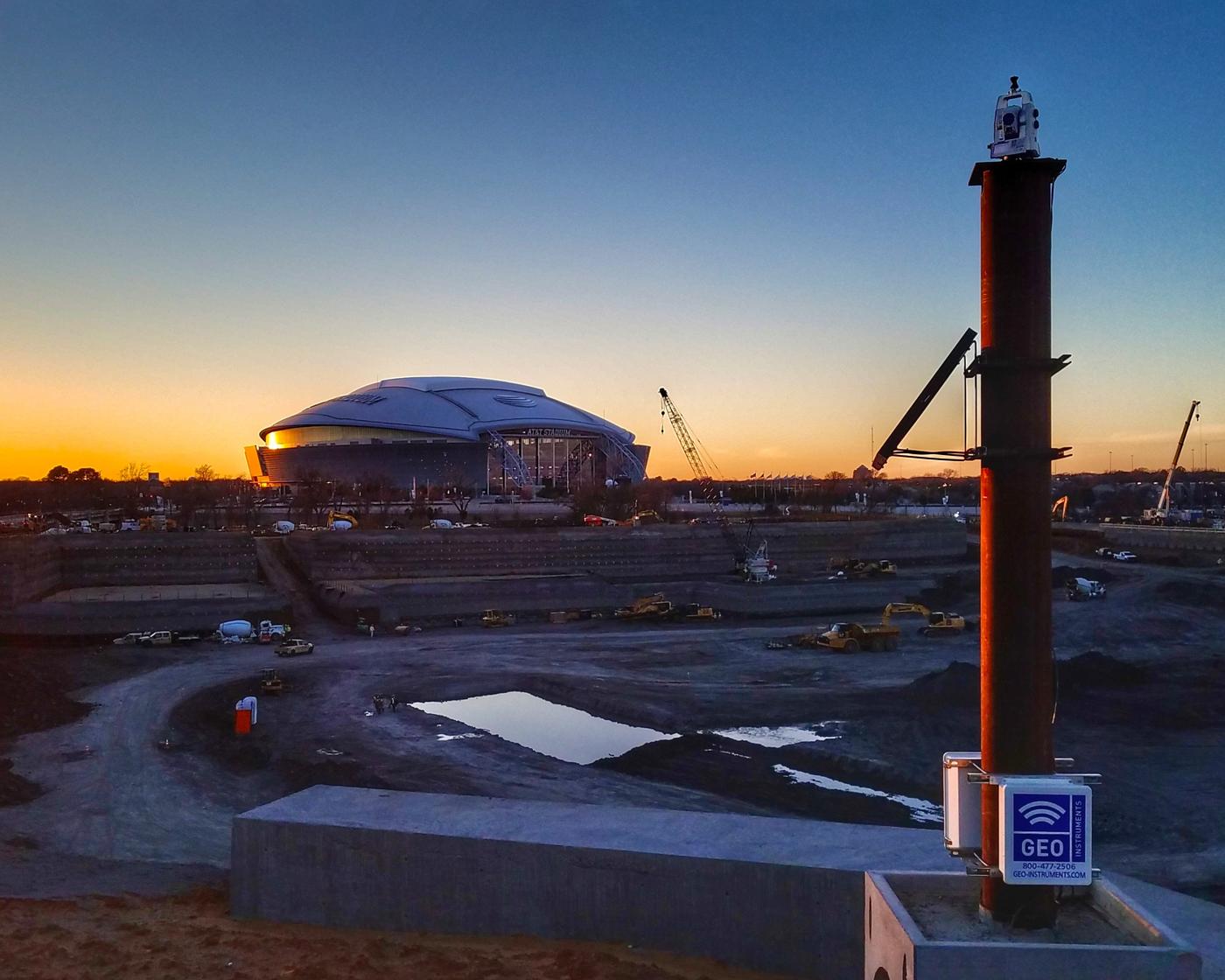 GEO-Instruments automated monitoring at Texas Rangers stadium