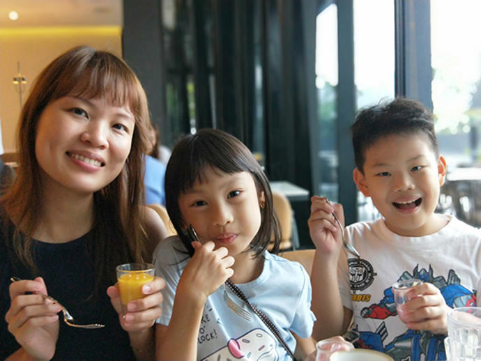 Keller employee with her family