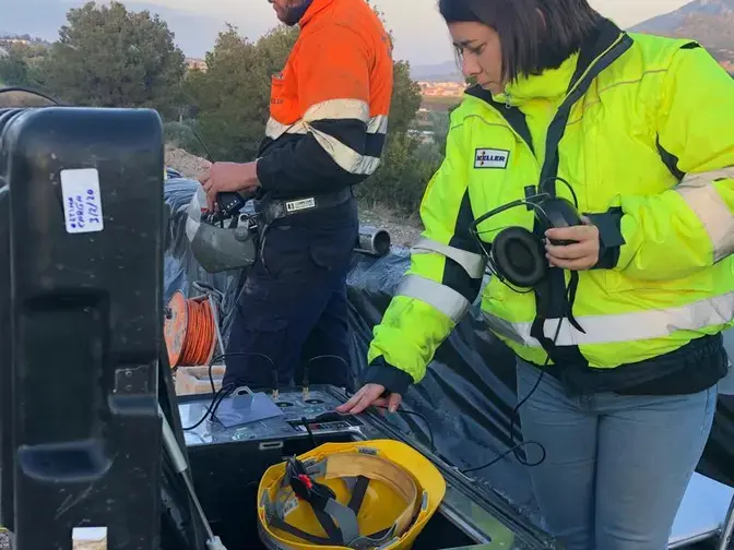 female Keller project manager working on site
