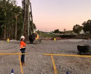 Keller female graduate on site
